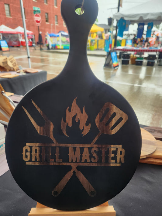 Grill Master - Large Round Black Paddle