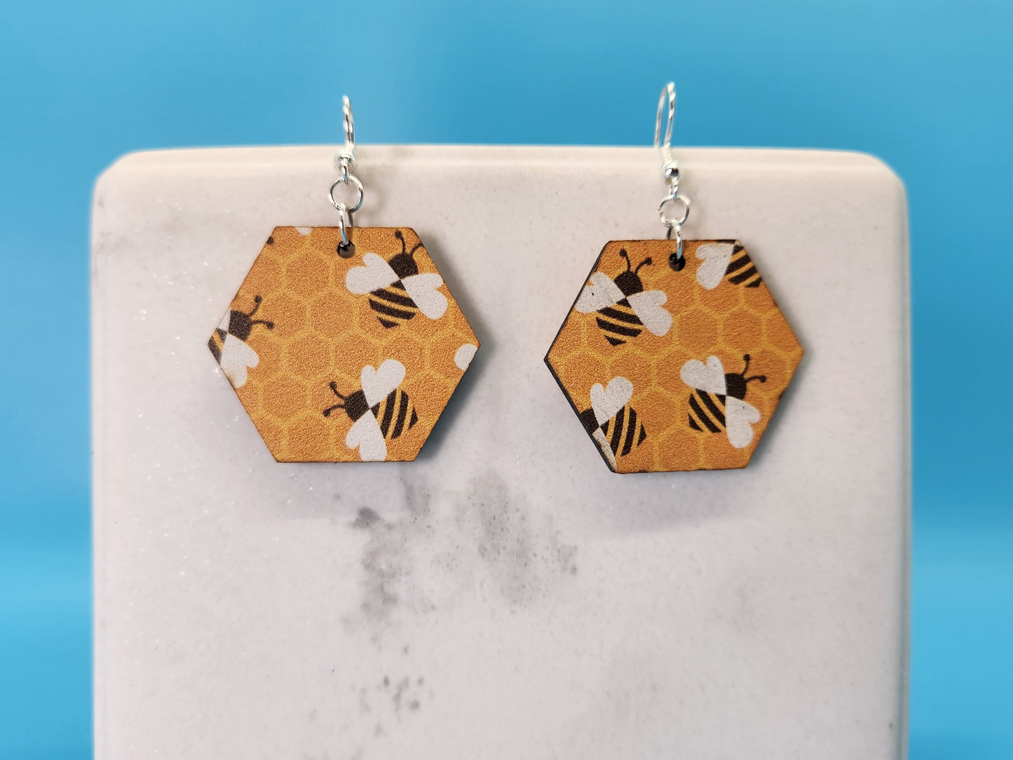 Honeycomb Bee patern dangle