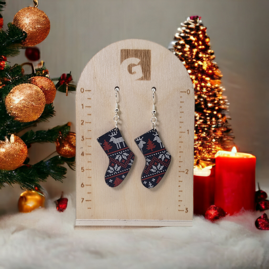 Fair Isle Print Christmas Stockings - Dangle