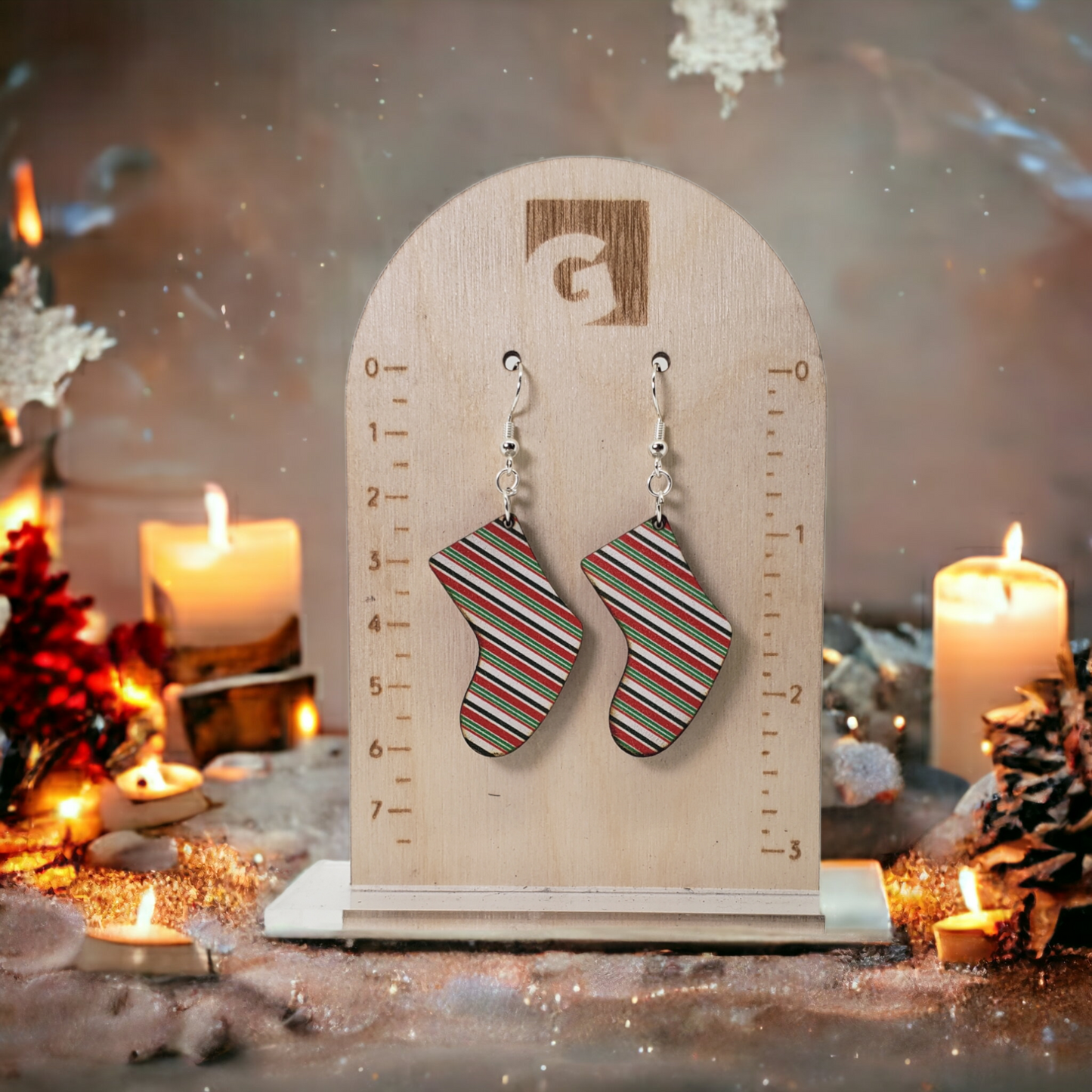 Christmas Wrapping Paper Print Stockings - Dangle