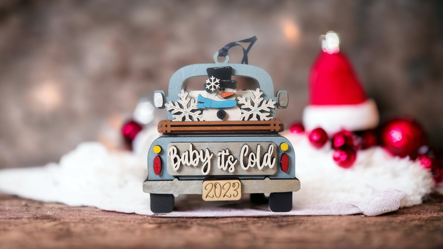 Truck Ornament - Baby It's Cold