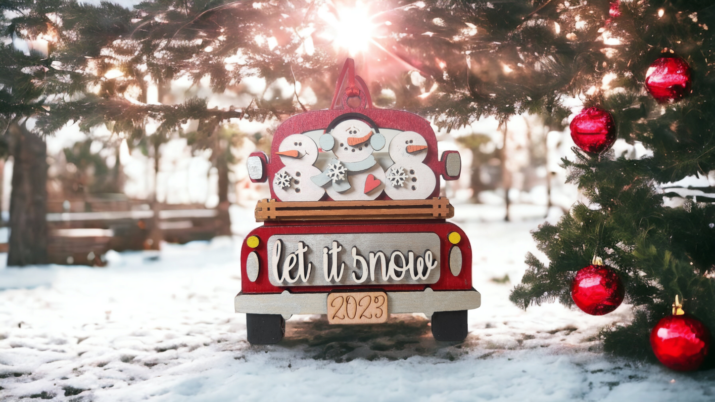 Truck Ornament - Let It Snow