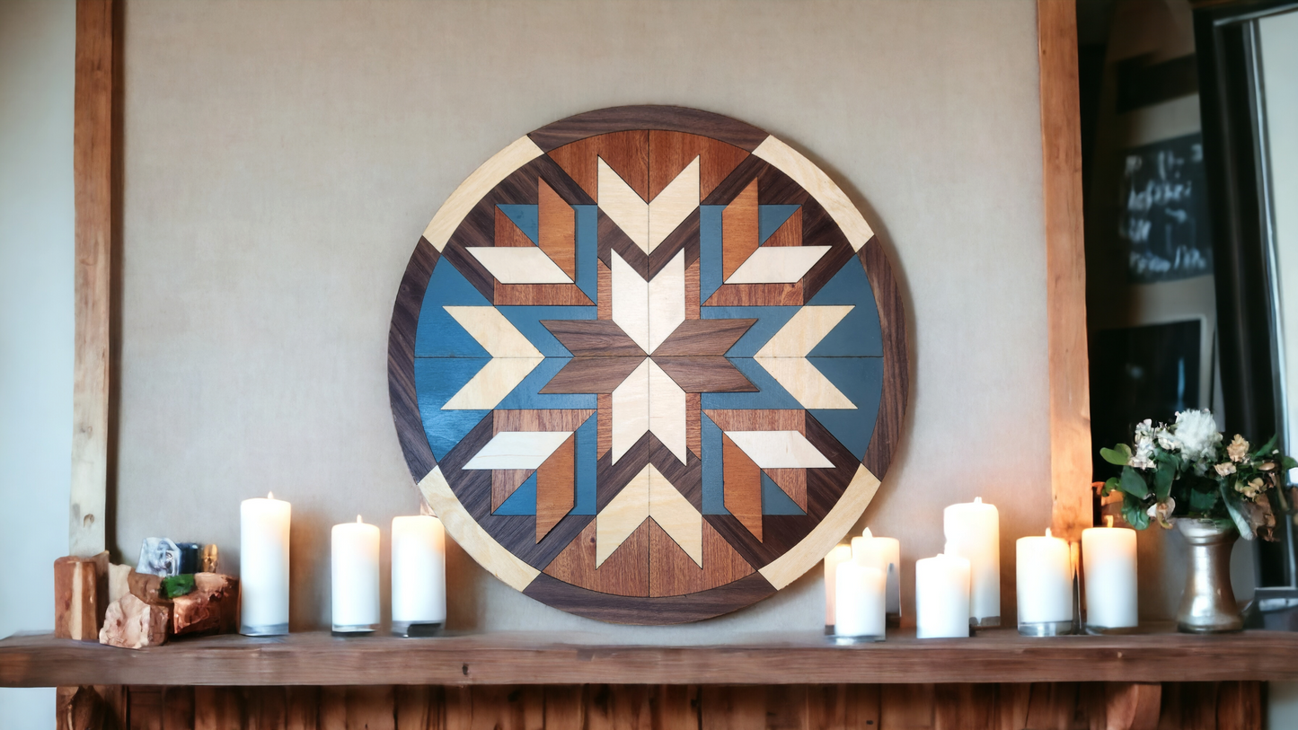 Leather Wrapped Barn Quilt Round