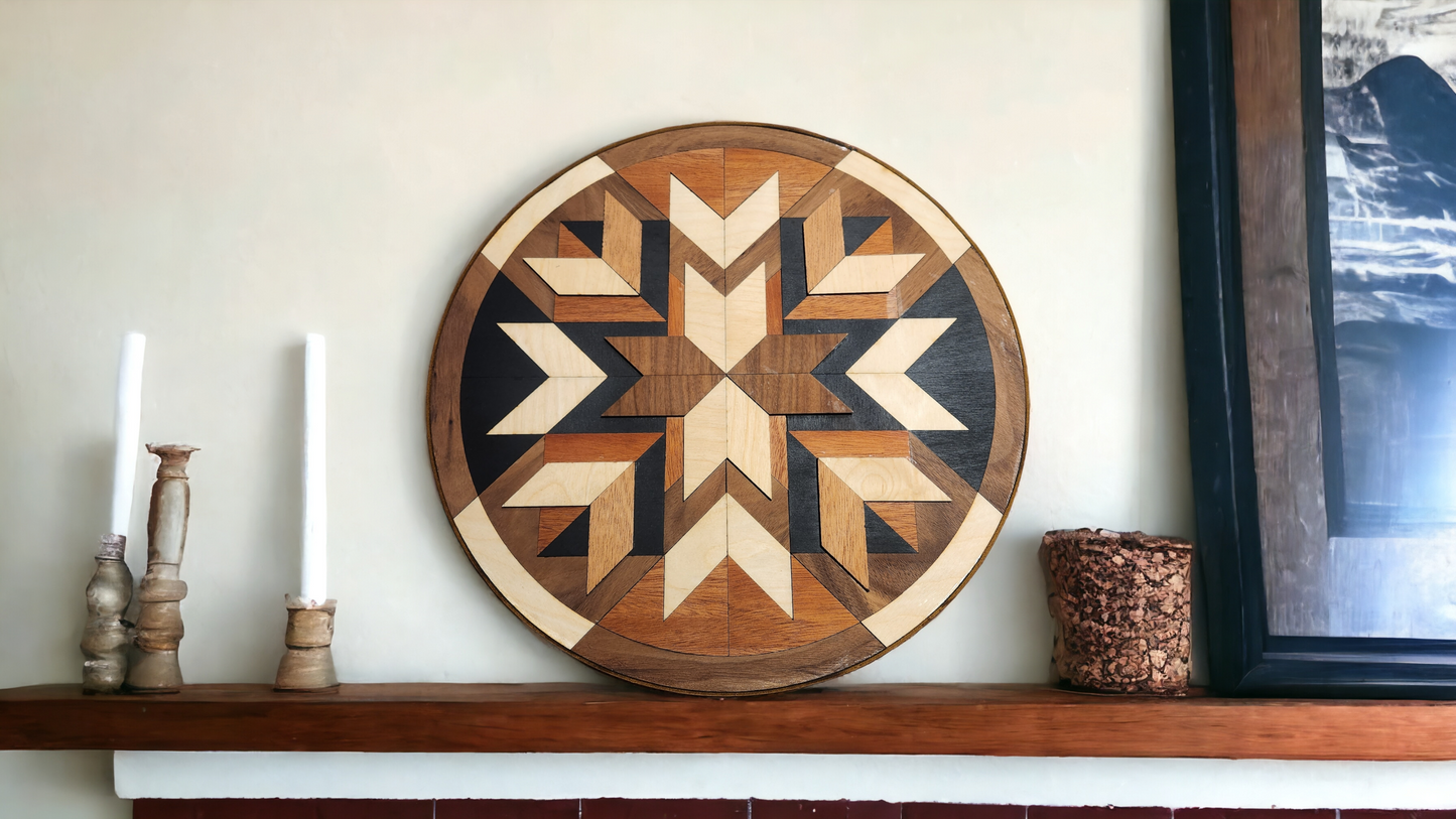 Leather Wrapped Barn Quilt Round